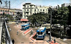 Oran - Place d'Armes - Station des Bus - 1955